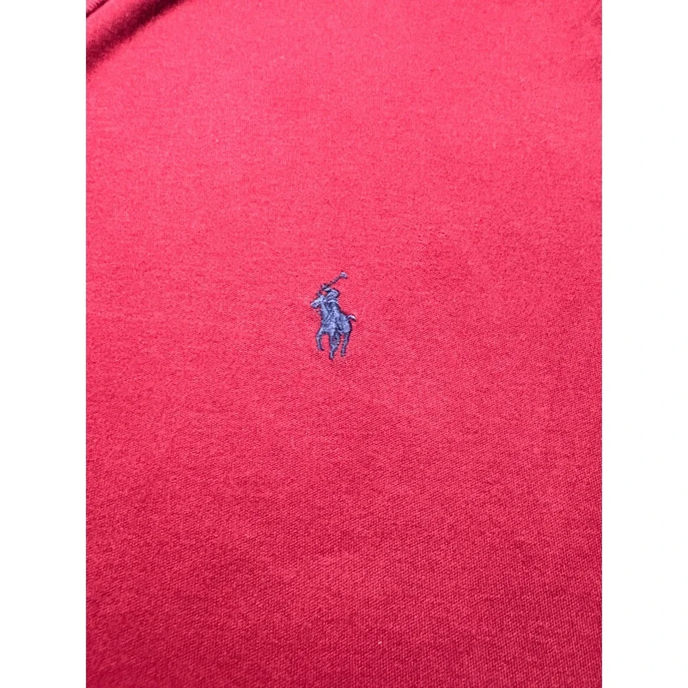 Polo Ralph Lauren Mens Maroon Burgundy Interlock Cotton Short Sleeve Polo Shirt
